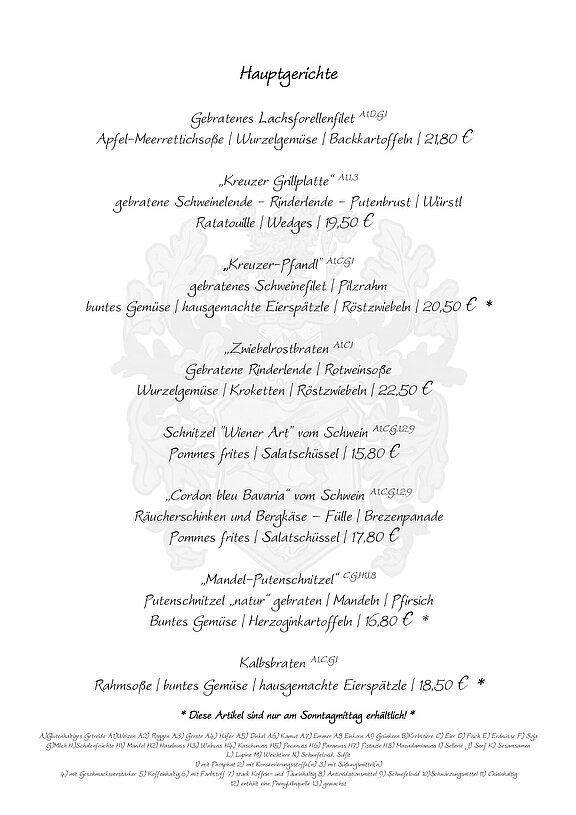 Speisekarte Seite 2